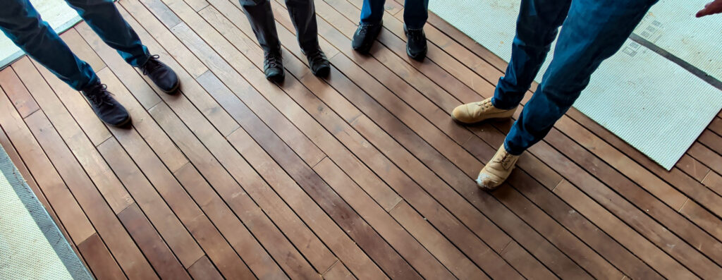 Hudson Valley Shakespeare Flooring inspection